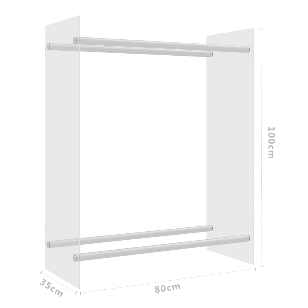 vidaXL Stovas malkoms, skaidrus, 80x35x100cm, grūdintas stiklas