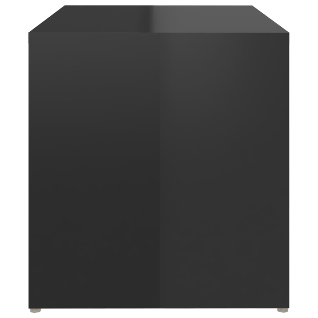 vidaXL Šoninis staliukas, juodos spalvos, 59x36x38cm, MDP, blizgus