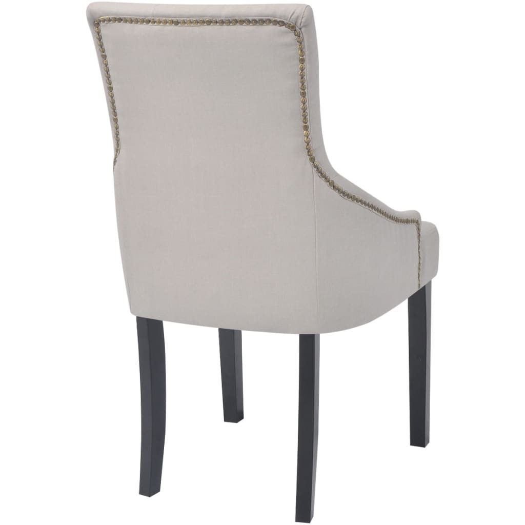 vidaXL Valgomojo kėdės, 2 vnt., kreminės pilkos spalvos, audinys