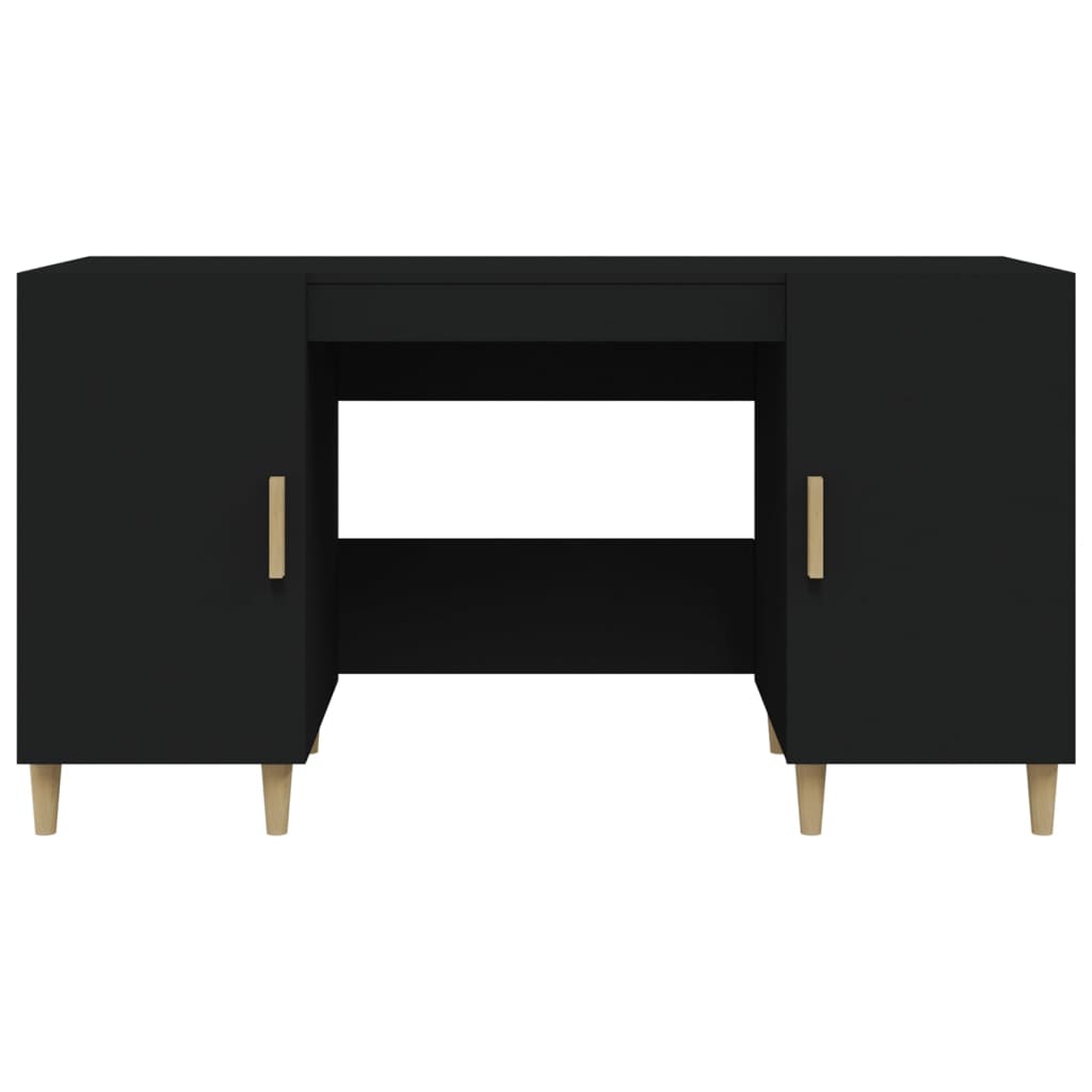 vidaXL Rašomasis stalas, juodos spalvos, 140x50x75cm, apdirbta mediena