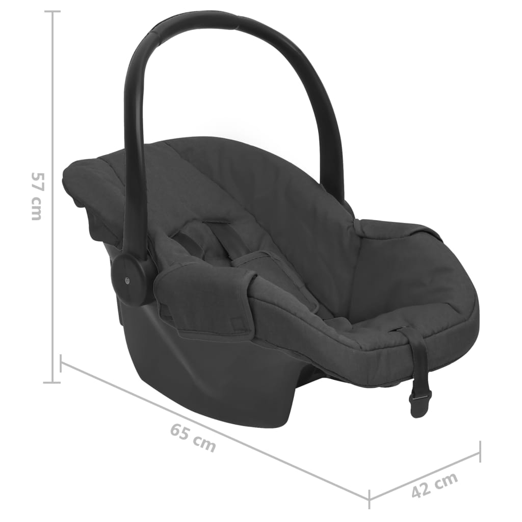 vidaXL Automobilinė kėdutė kūdikiams, antracito spalvos, 42x65x57cm