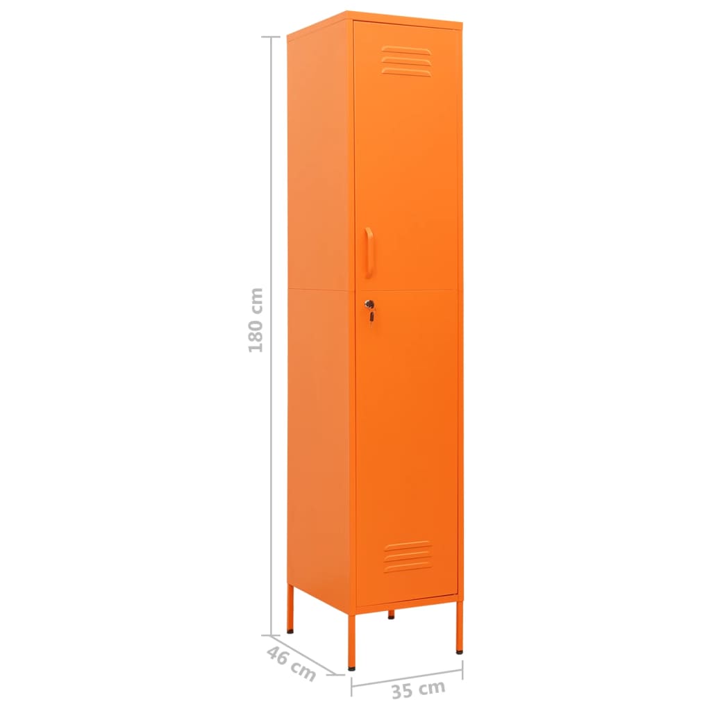 vidaXL Persirengimo spintelė, oranžinė, 35x46x180cm, plienas