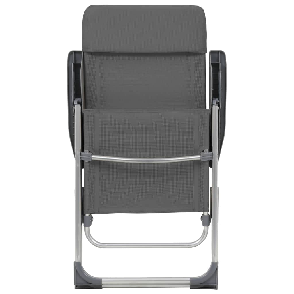vidaXL Sulankstomos kempingo kėdės, 4 vnt., pilkos, aliuminis