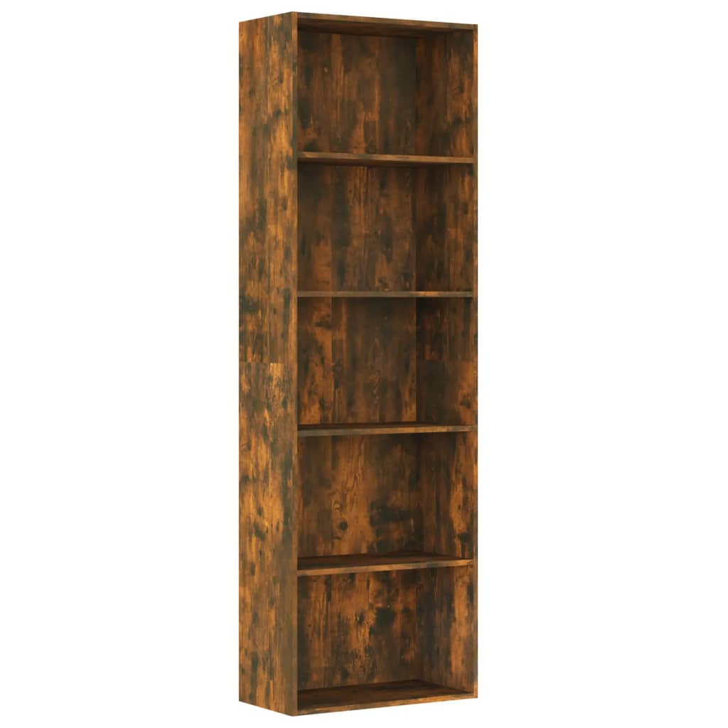 vidaXL Spintelė knygoms, 5 aukštų, ąžuolo, 60x30x189cm, mediena