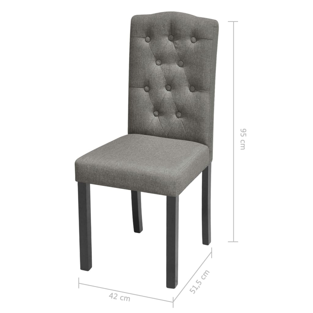 vidaXL Valgomojo kėdės, 4vnt., pilkos, audinys