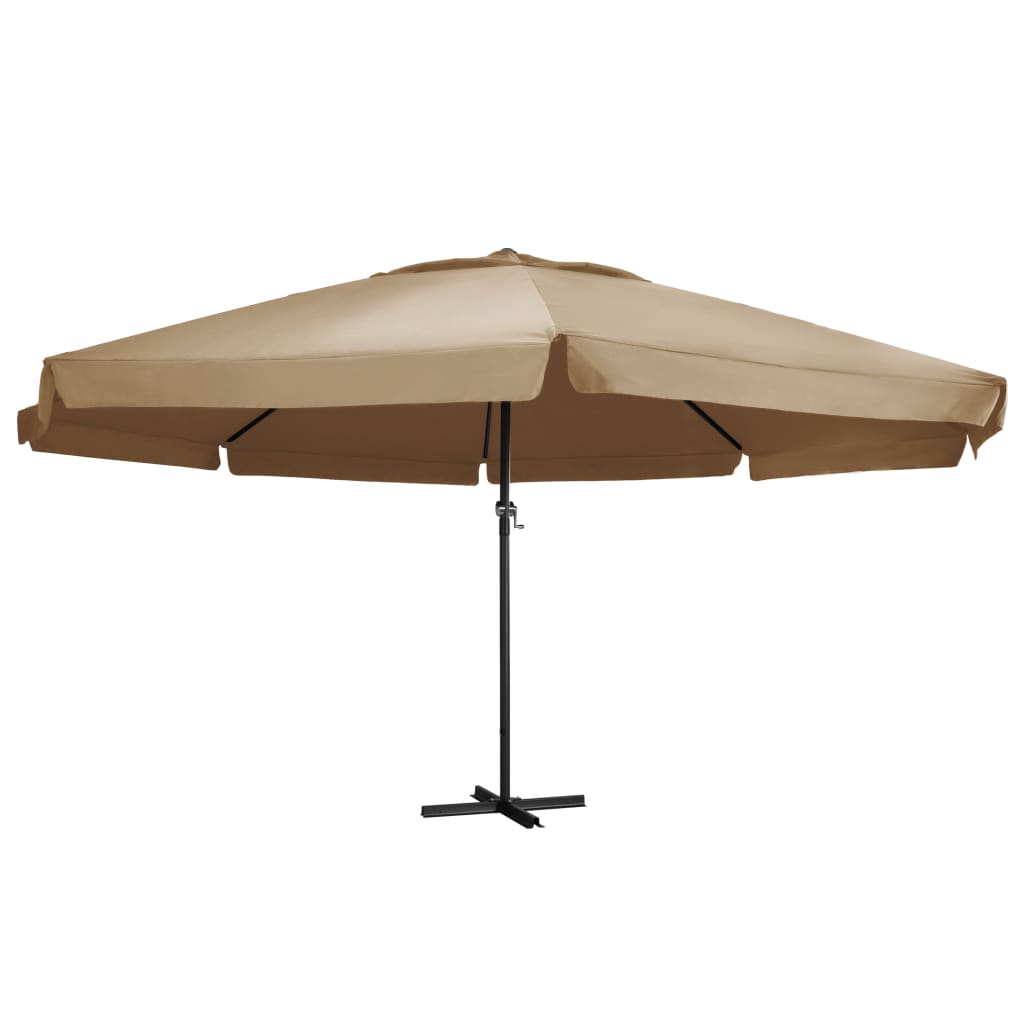 vidaXL Lauko skėtis su aliuminio stulpu, taupe spalvos, 600cm