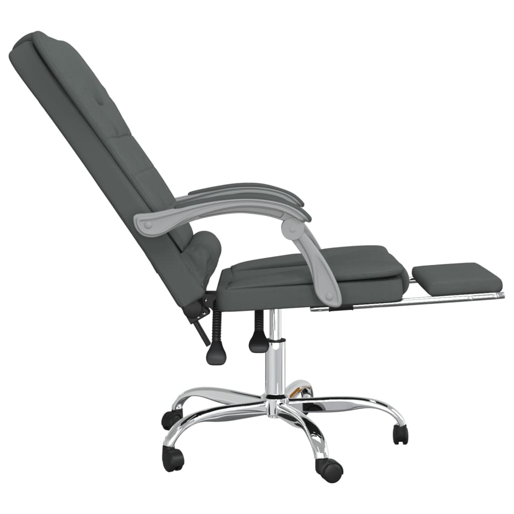 vidaXL Atlošiama masažinė biuro kėdė, tamsiai pilkos spalvos, audinys