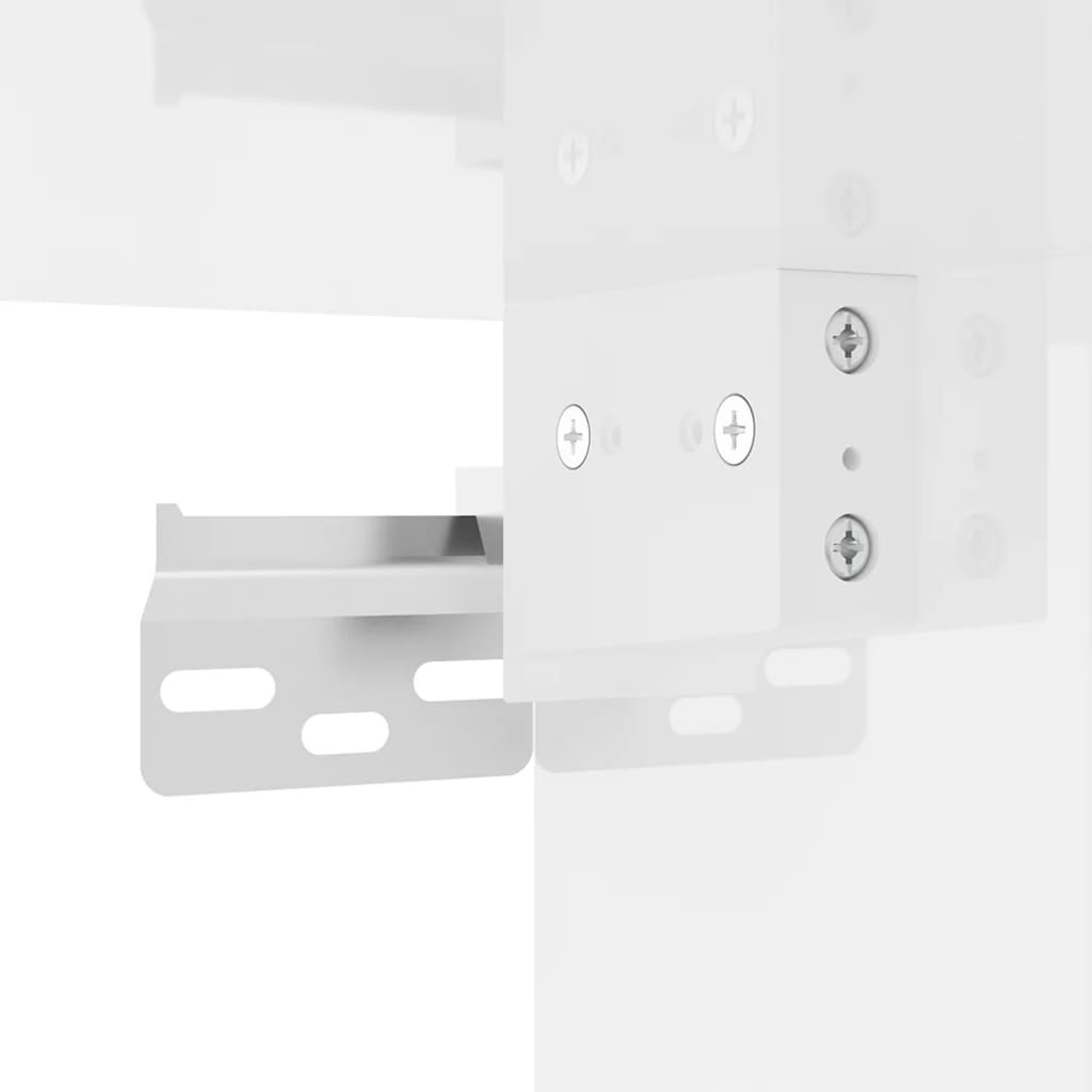 vidaXL TV spintelių komplektas, 5 dalių, baltas, mediena, blizgus