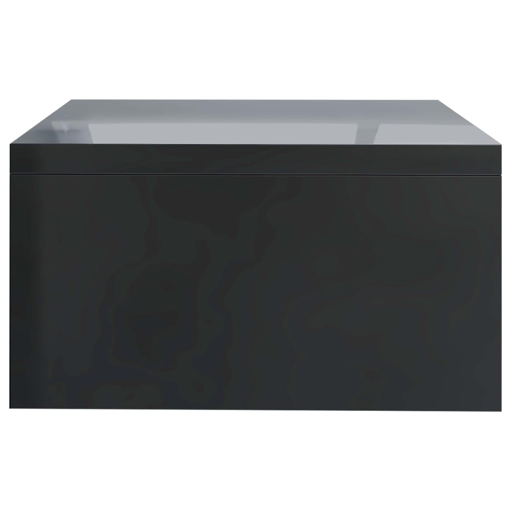 vidaXL Monitoriaus stovas, juodos spalvos, 42x24x13cm, MDP, blizgus