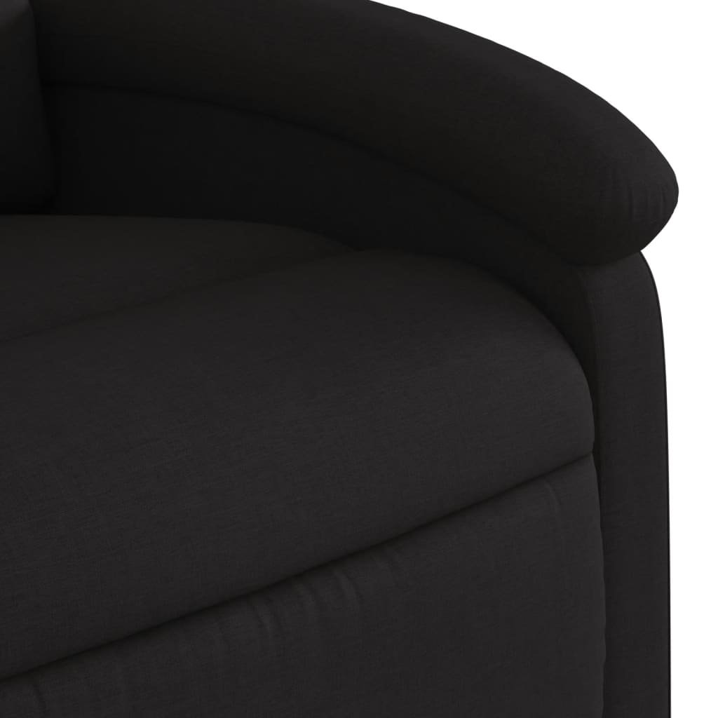 vidaXL Atsistojantis atlošiamas masažinis krėslas, juodas, audinys