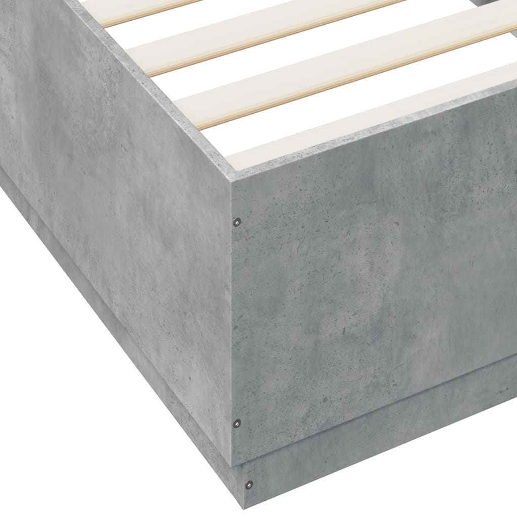 vidaXL Lovos rėmas, betono pilkos spalvos, 100x200cm, apdirbta mediena