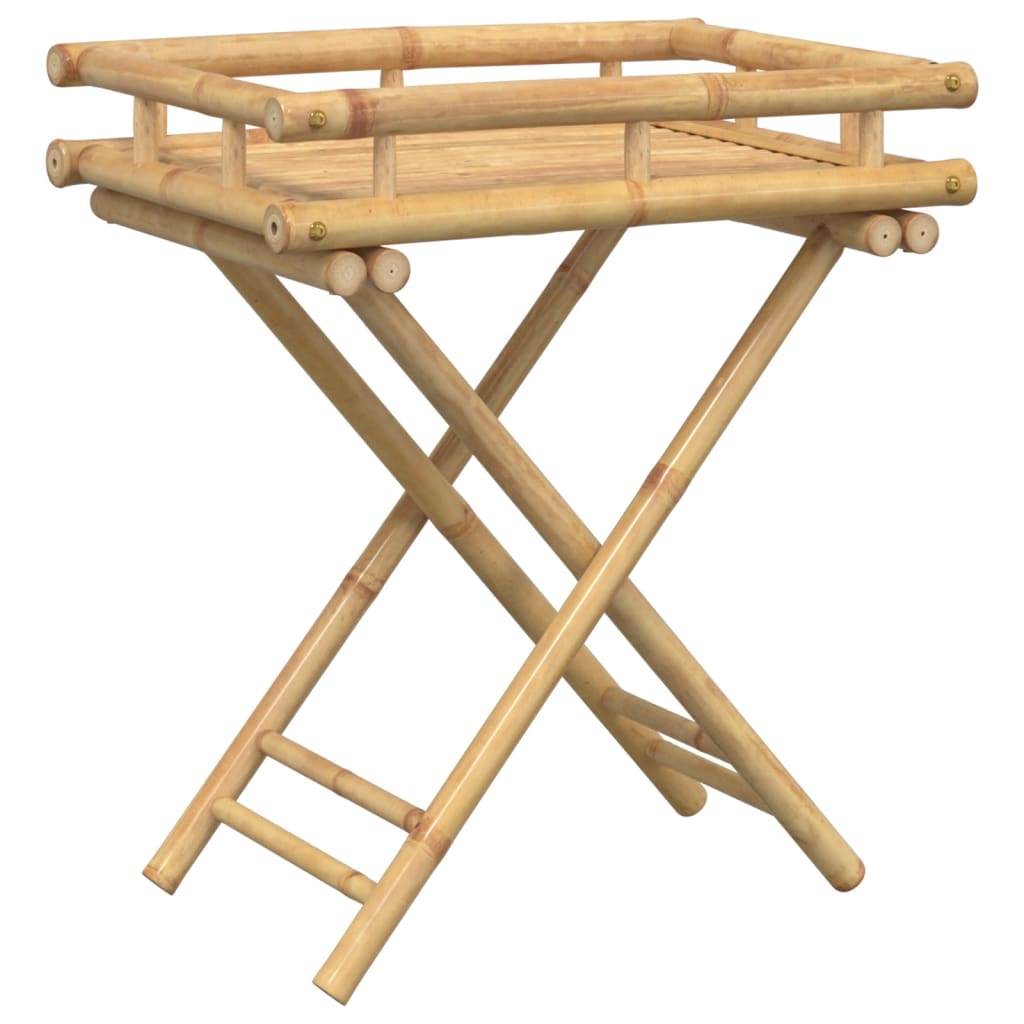 vidaXL Sulankstomas padėklas-staliukas, 60x40x68cm, bambukas