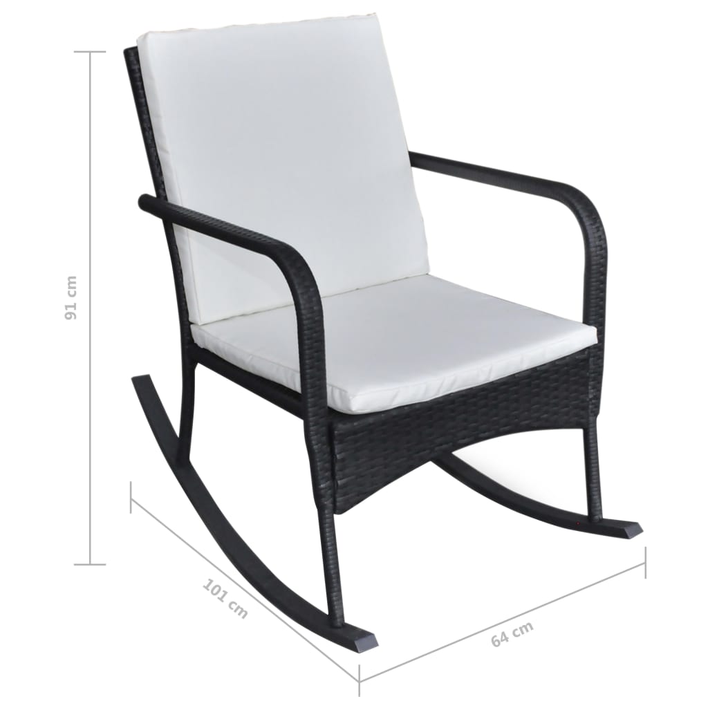 vidaXL Supamoji lauko kėdė, juoda, sintetinis ratanas