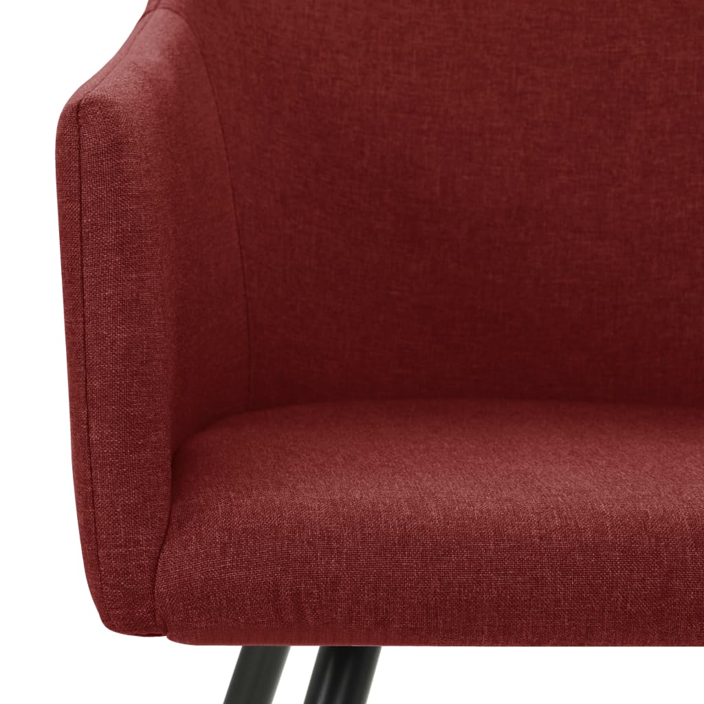 vidaXL Valgomojo kėdės, 4vnt., raudonojo vyno, audinys
