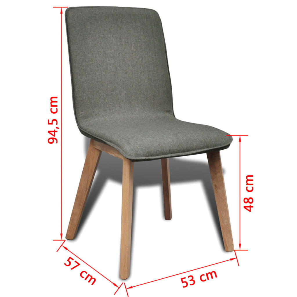 vidaXL Valgomojo kėdės, 4 vnt., audinys ir ąžuolo medienos masyvas