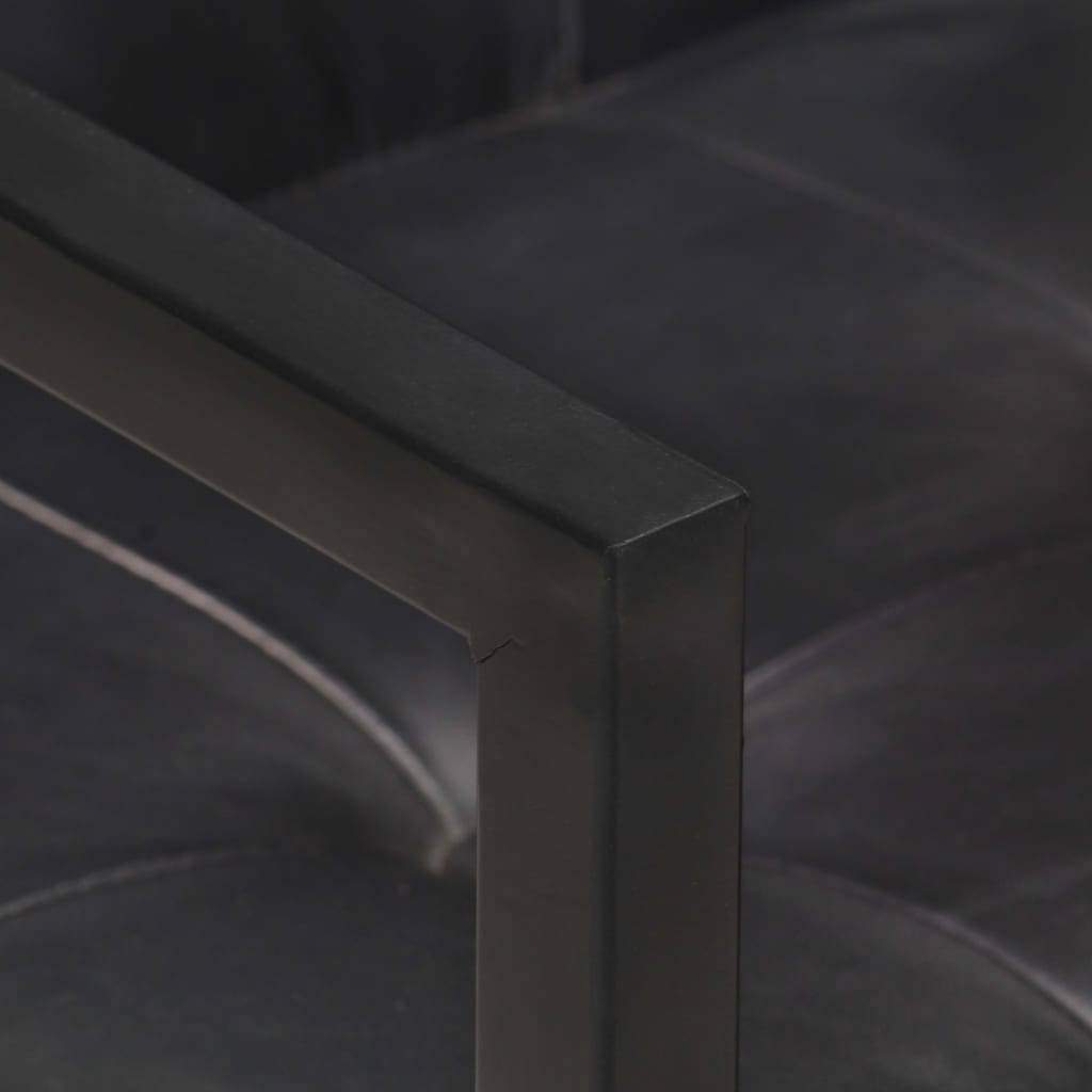 vidaXL Gembinės valgomojo kėdės, 4vnt., juodos spalvos, tikra oda