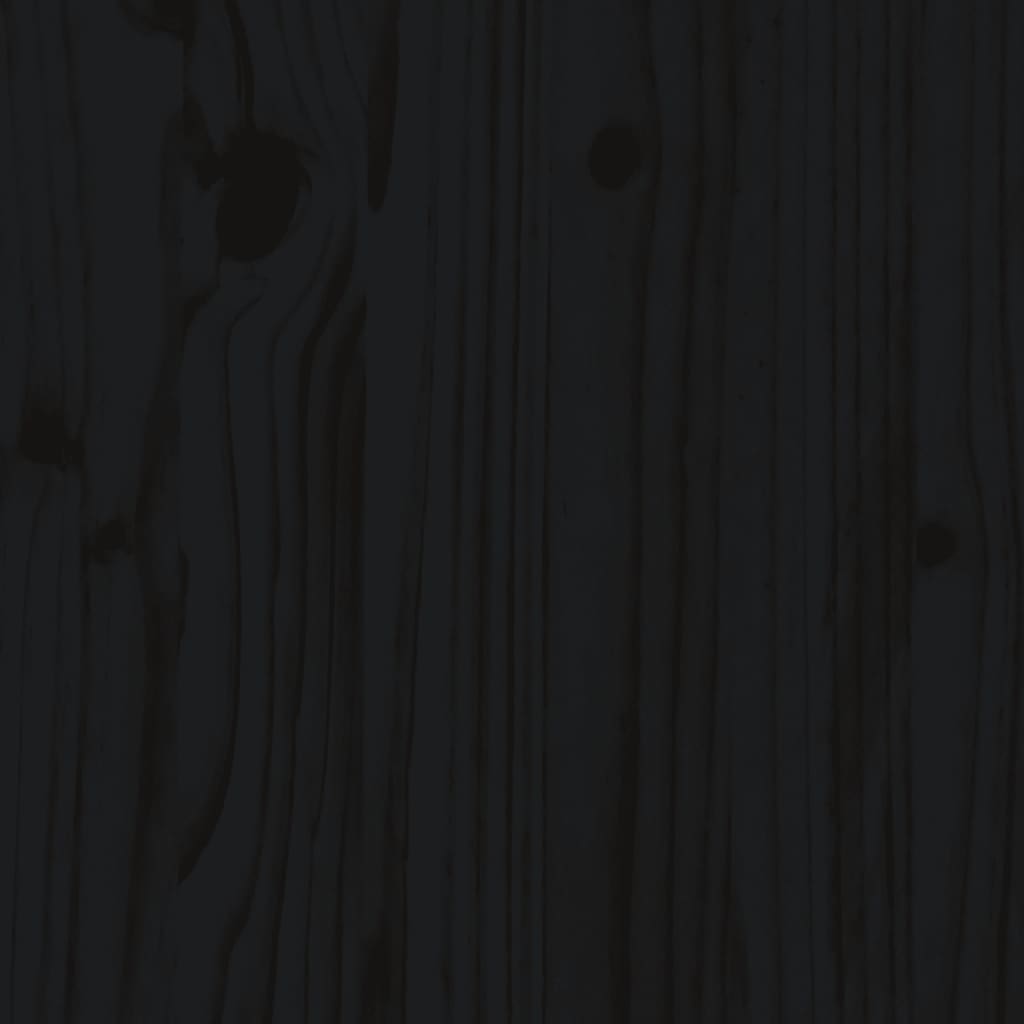 vidaXL Sodo suoliukas, juodas, 80x38x45cm, pušies medienos masyvas