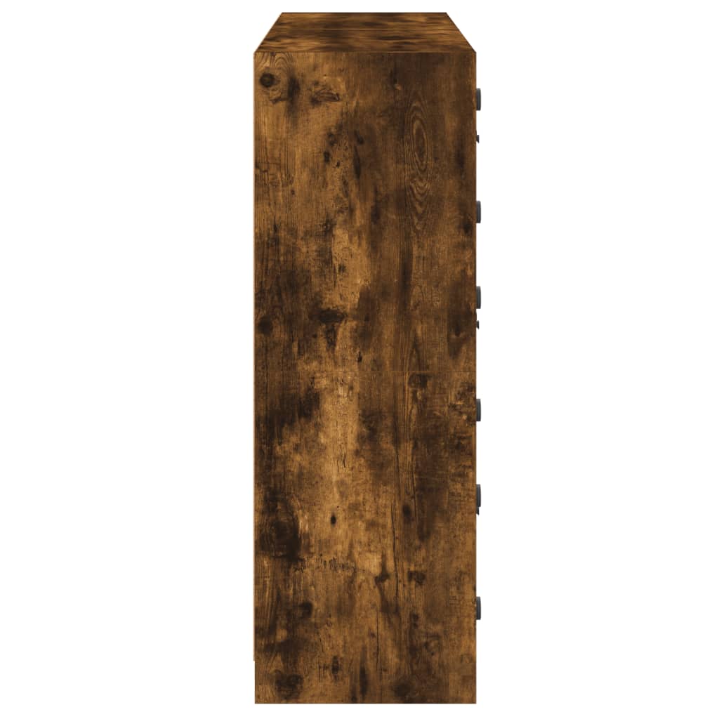 vidaXL Knygų spinta su durelėmis, dūminė ąžuolo, 136x37x109cm, mediena