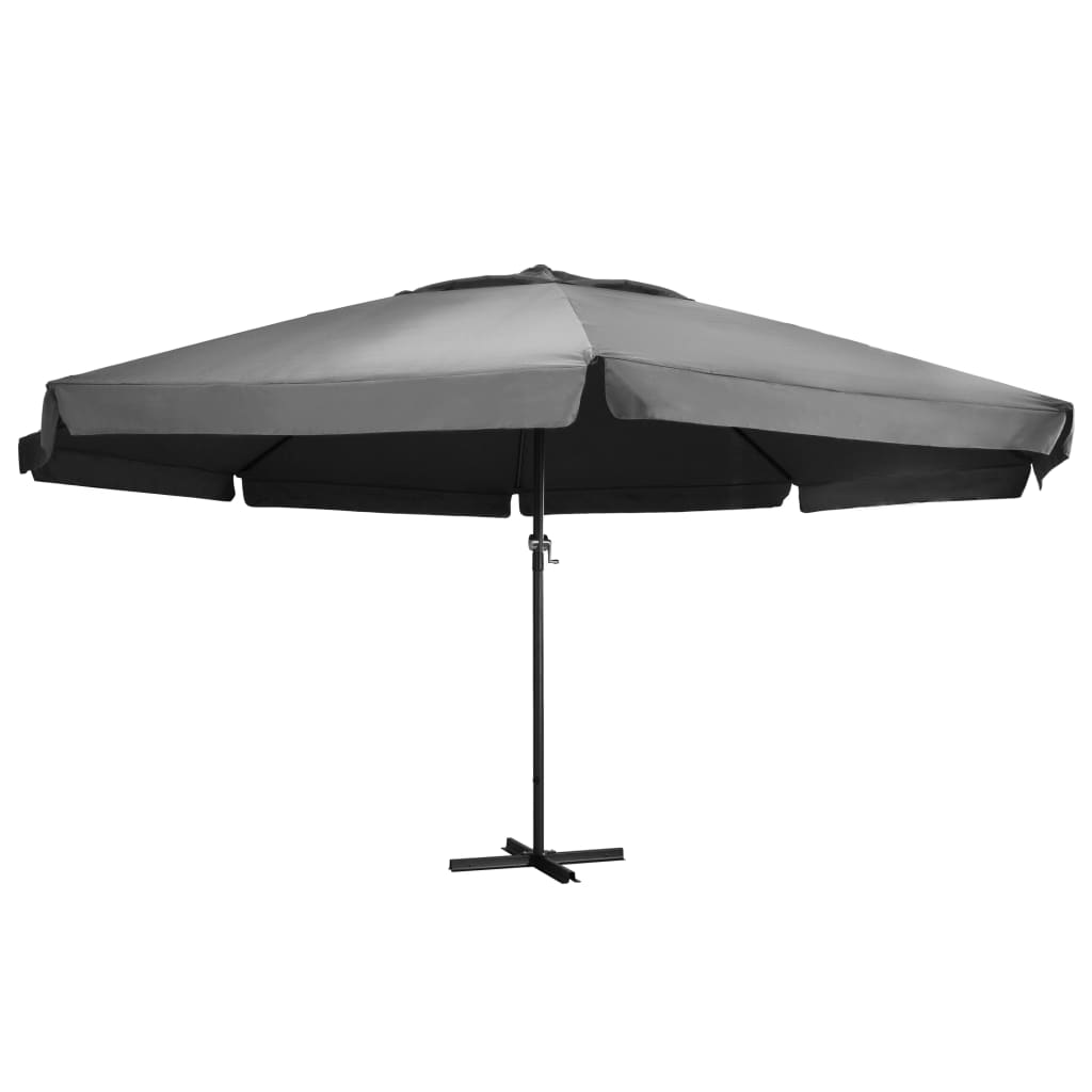 vidaXL Lauko skėtis su aliuminio stulpu, antracito spalvos, 600cm