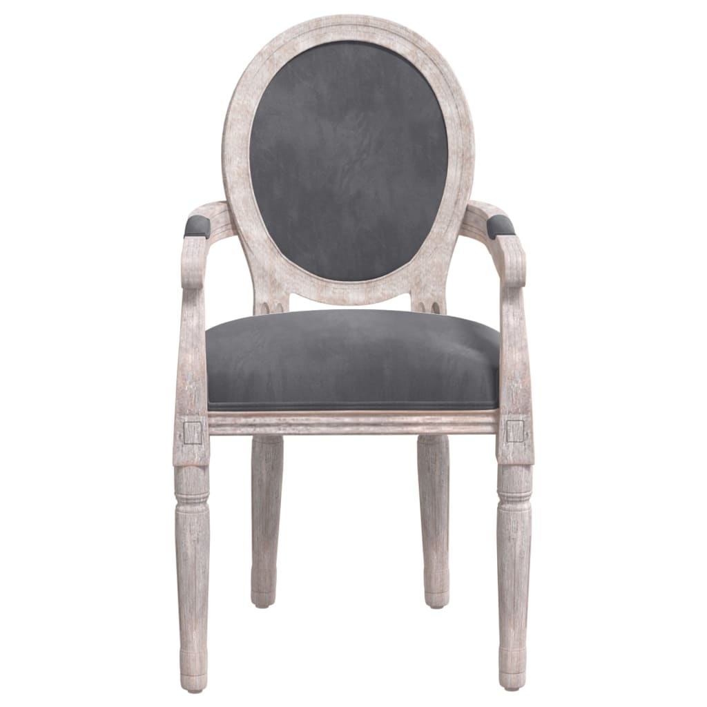 vidaXL Valgomojo kėdė, tamsiai pilkos spalvos, 54x56x96,5cm, aksomas
