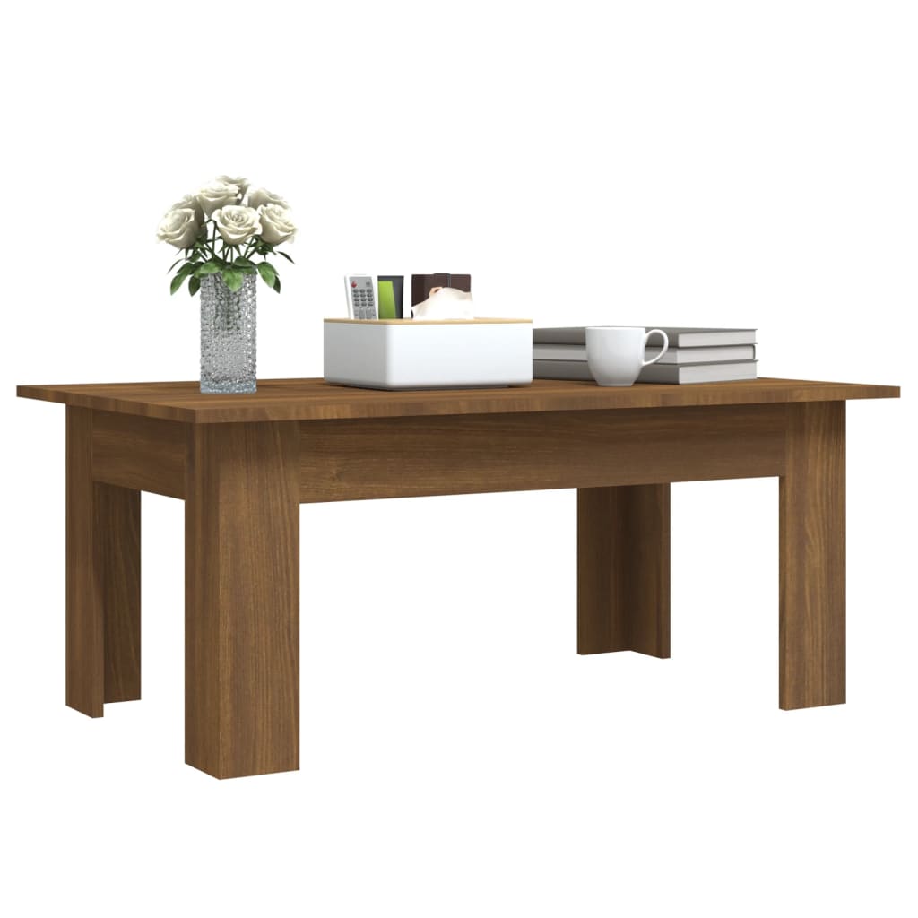 vidaXL Kavos staliukas, rudas ąžuolo, 100x60x42cm, apdirbta mediena