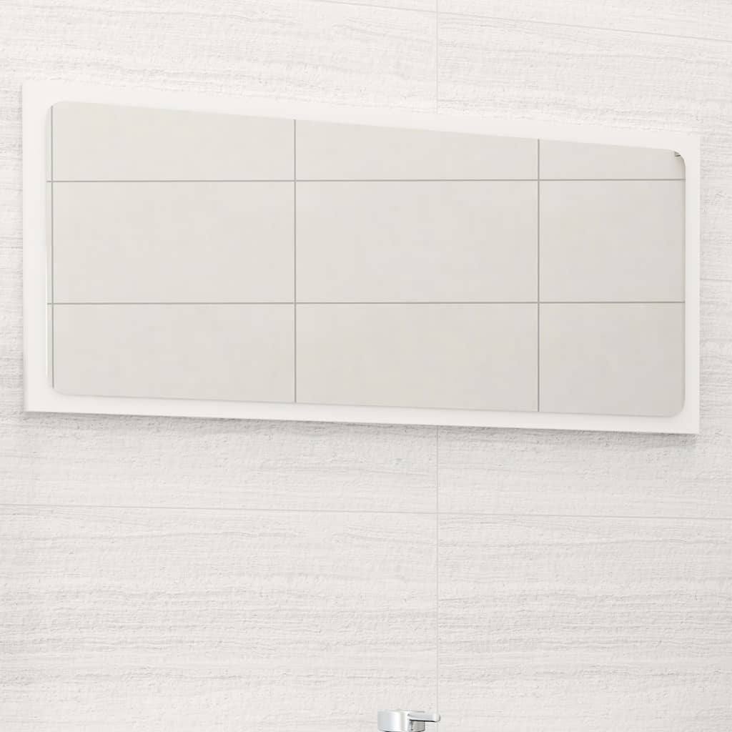 vidaXL Vonios kambario veidrodis, baltas, 80x1,5x37cm, MDP, blizgus