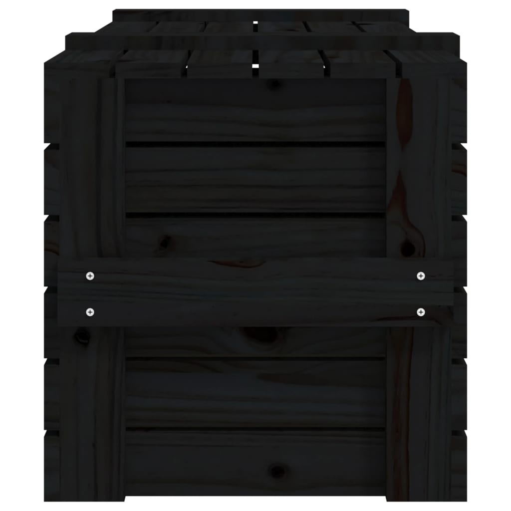 vidaXL Daiktadėžė, juoda, 91x40,5x42cm, pušies medienos masyvas