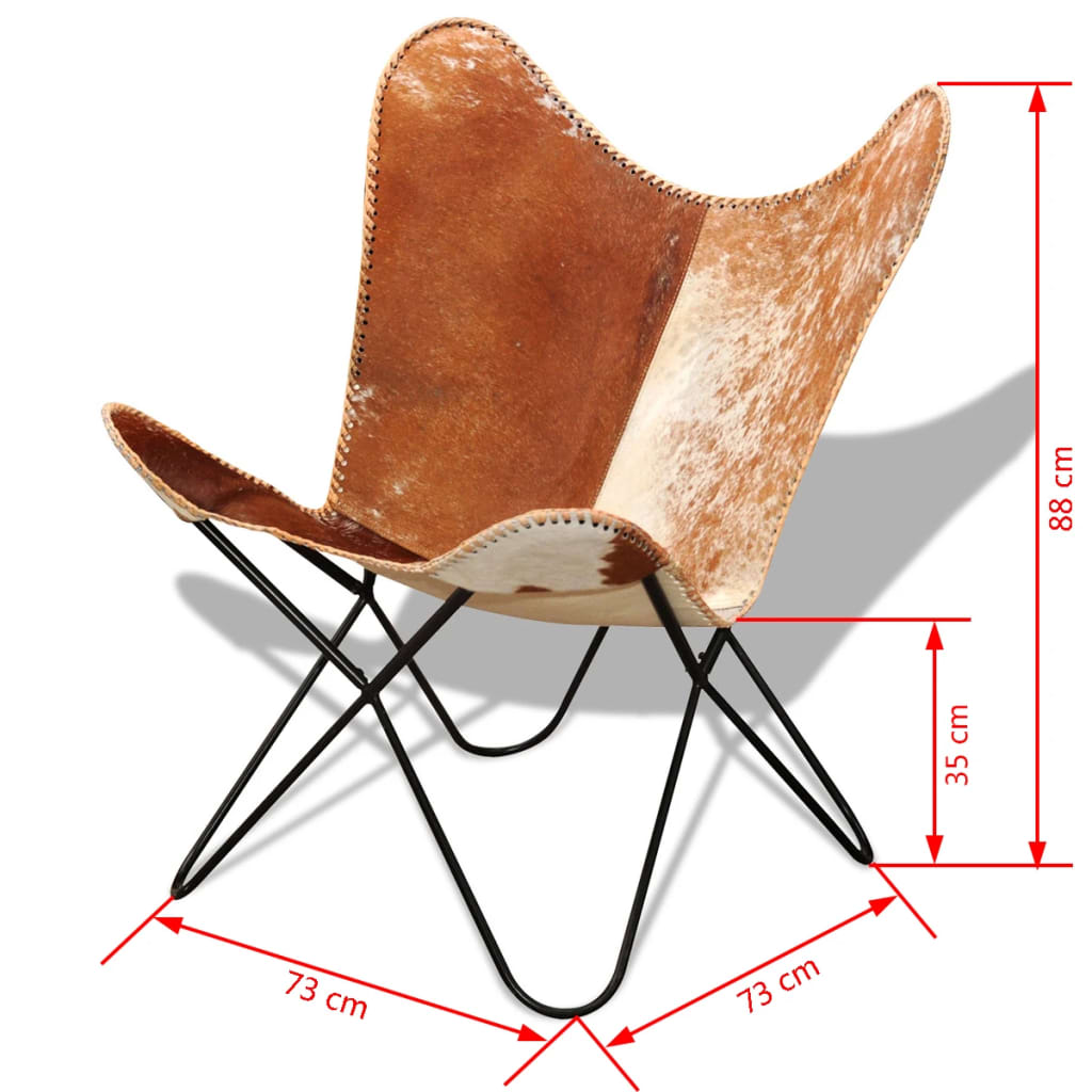 vidaXL Išskleidžiama kėdė, tikra karvės oda