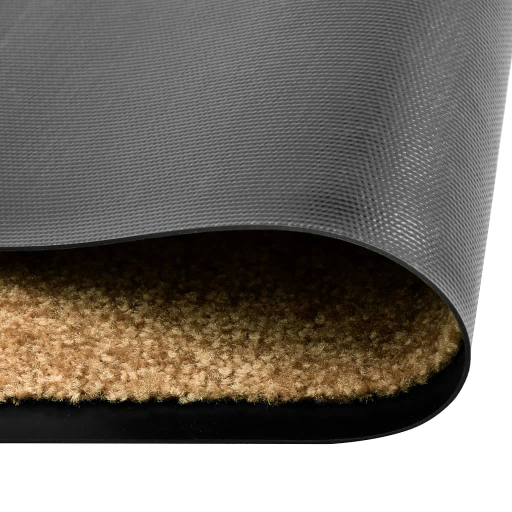 vidaXL Durų kilimėlis, kreminės spalvos, 60x90cm, plaunamas