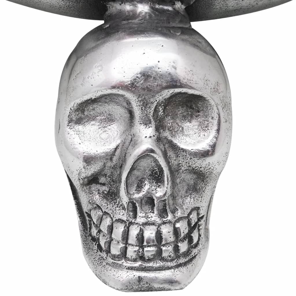vidaXL Vaisių dubuo su kaukolės kojelėmis, aliuminis, sidabro spalva