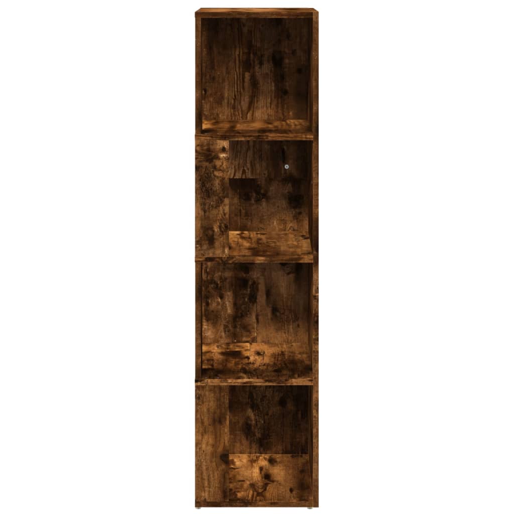 vidaXL Kampinė spintelė, dūminio ąžuolo, 33x33x132cm, apdirbta mediena