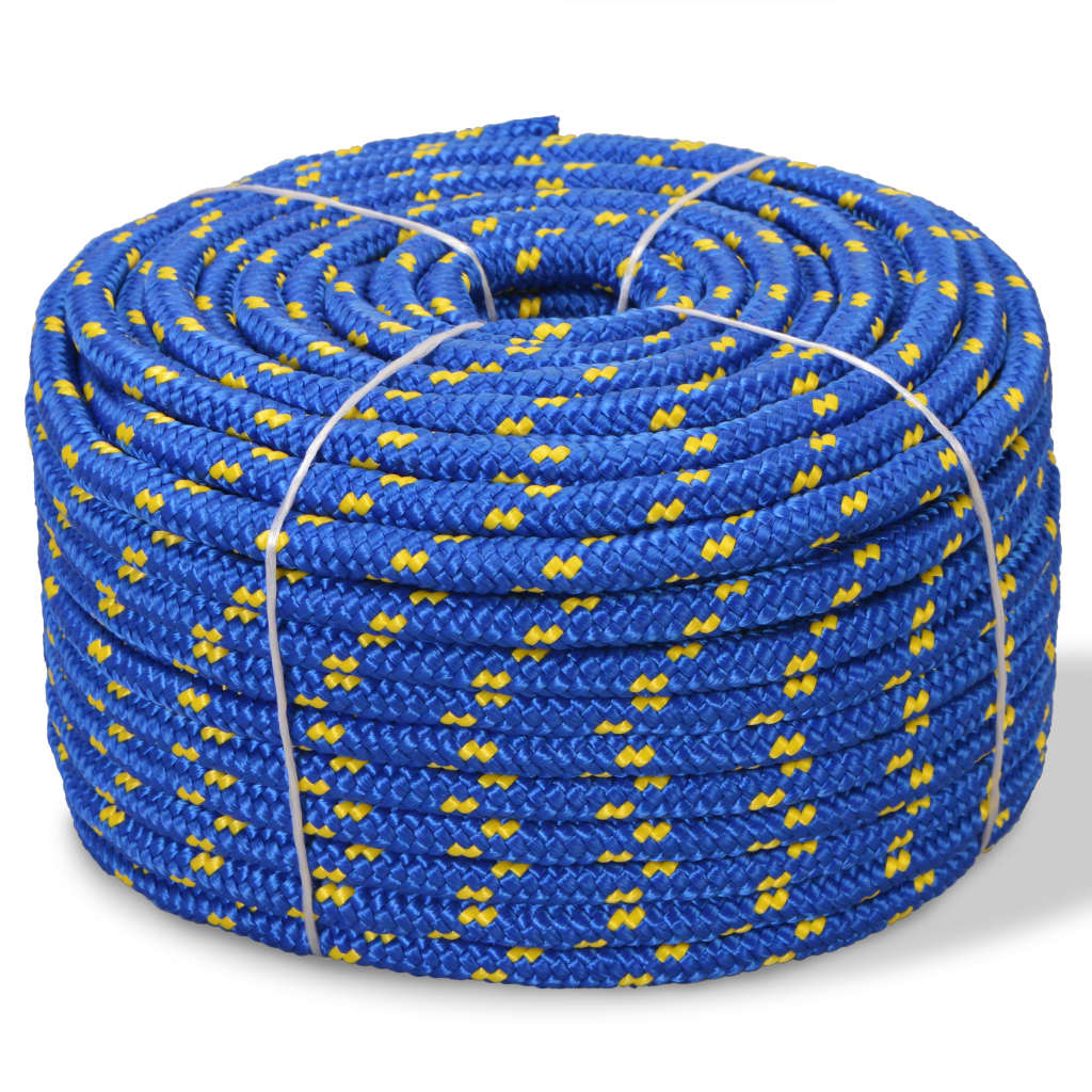 vidaXL Jūrinė virvė, mėlyna, 500m, polipropilenas, 8mm