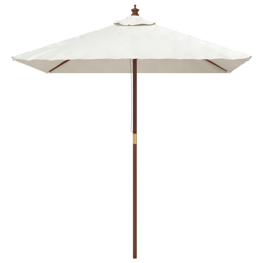 vidaXL Sodo skėtis su mediniu stulpu, smėlio spalvos, 198x198x231cm