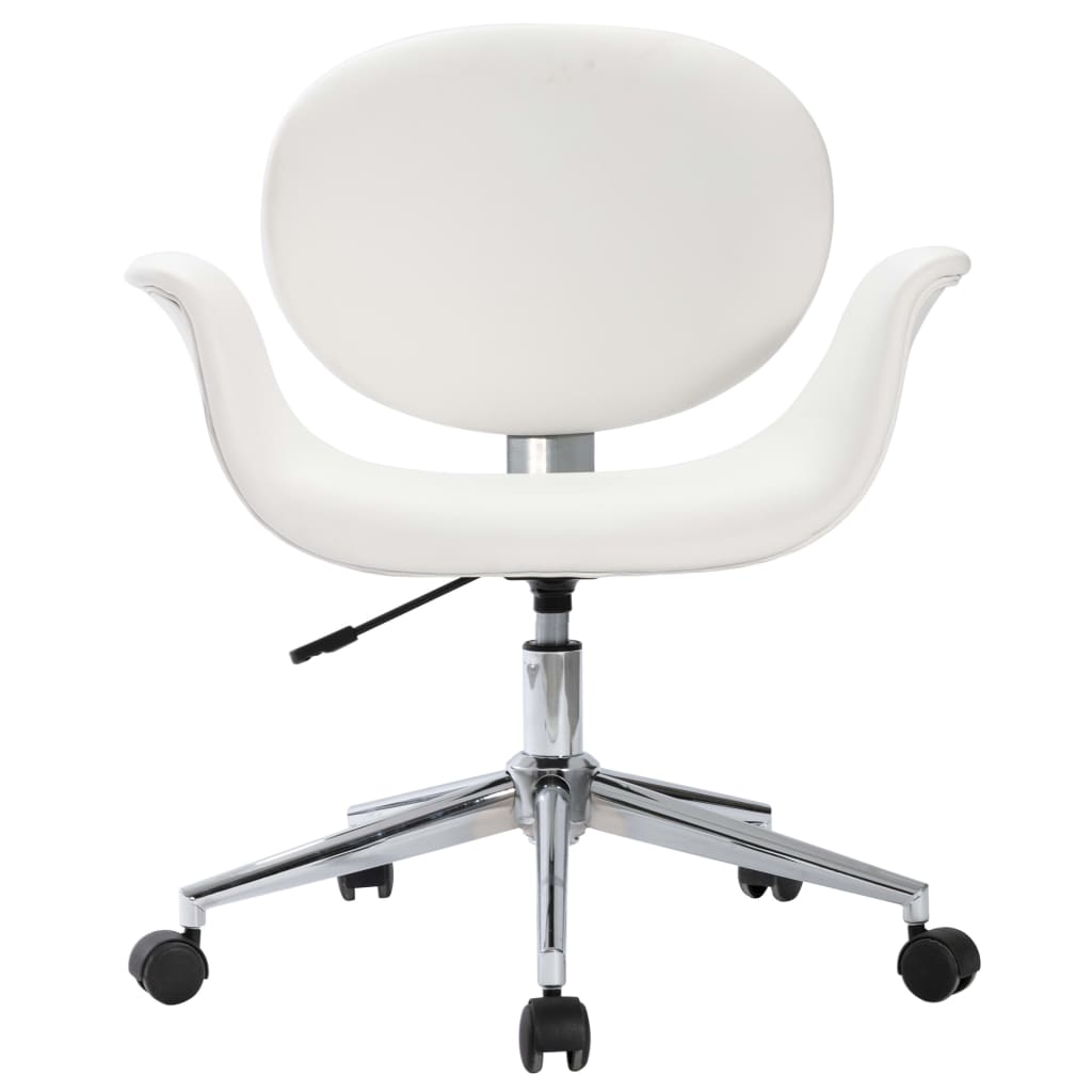 vidaXL Pasukama valgomojo kėdė, baltos spalvos, dirbtinė oda