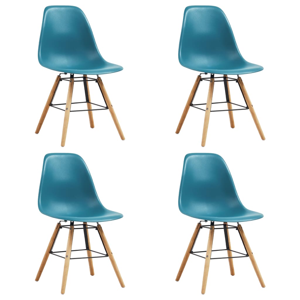 vidaXL Valgomojo kėdės, 4vnt., turkio spalvos, plastikas