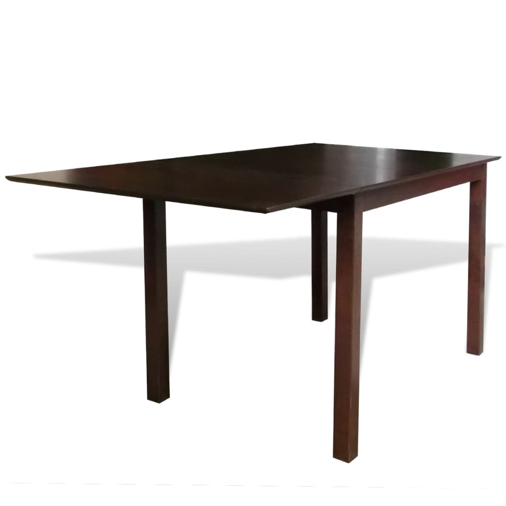 vidaXL Išskleidžiamas valgomojo stalas, kaučiukmedis, rudas, 150cm