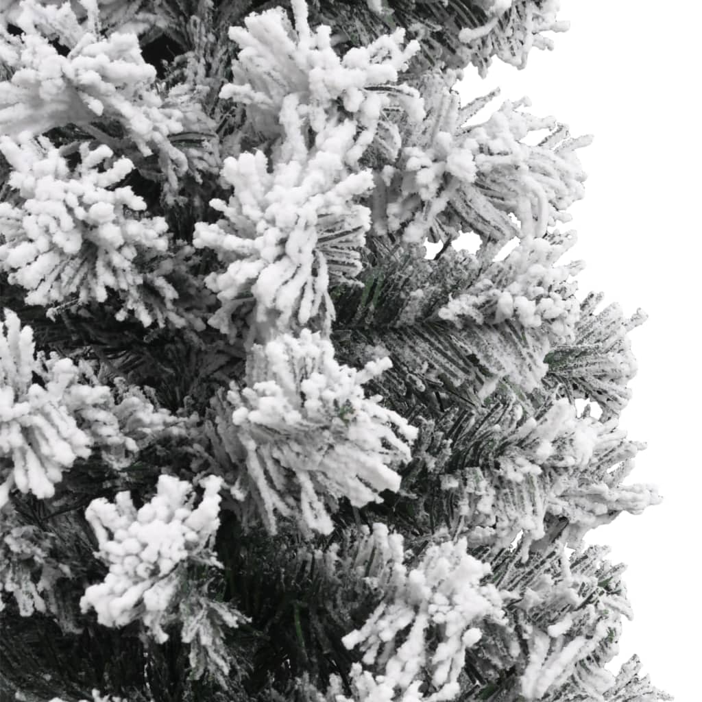 vidaXL Plona dirbtinė Kalėdų eglutė su sniegu, žalia, 120cm, PVC