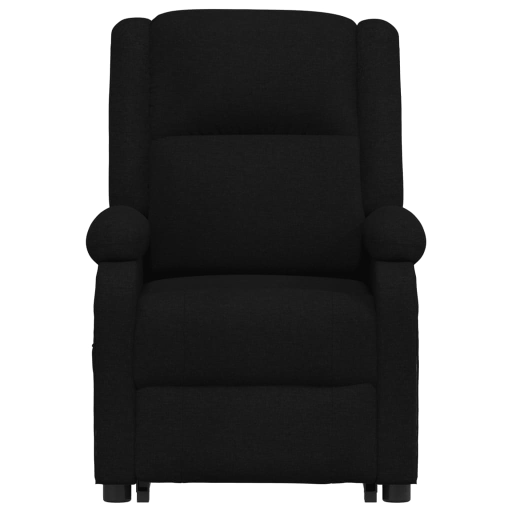 vidaXL Atsistojantis krėslas, juodos spalvos, audinys