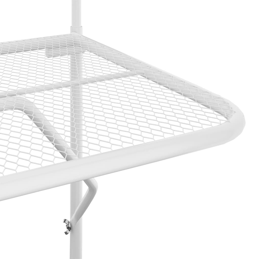 vidaXL Balkono staliukas, baltos spalvos, 60x40cm, plienas