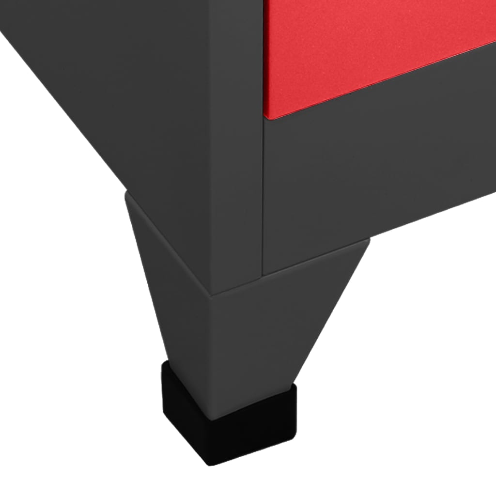 vidaXL Persirengimo spintelė, antracito/raudona, 90x40x180cm, plienas