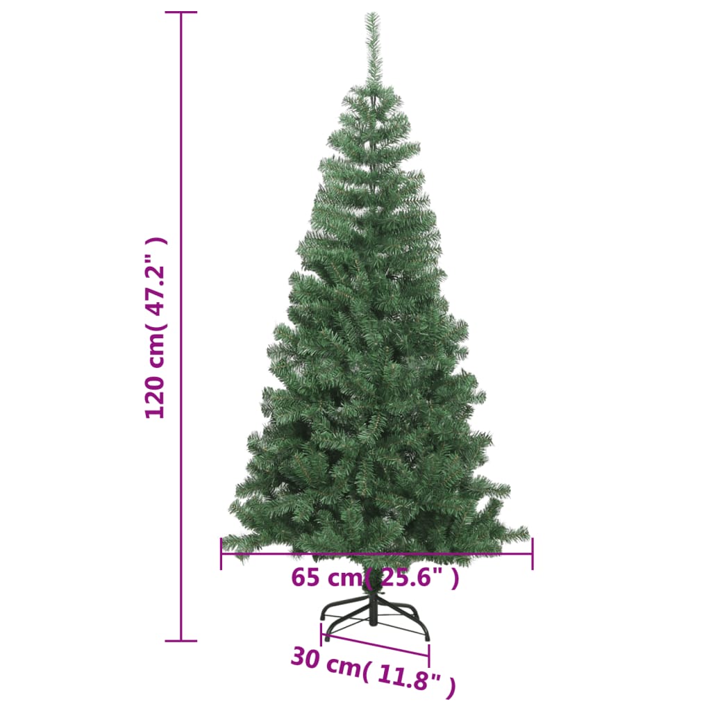 vidaXL Dirbtinė Kalėdų eglutė su stovu, 120cm, 230 šakų