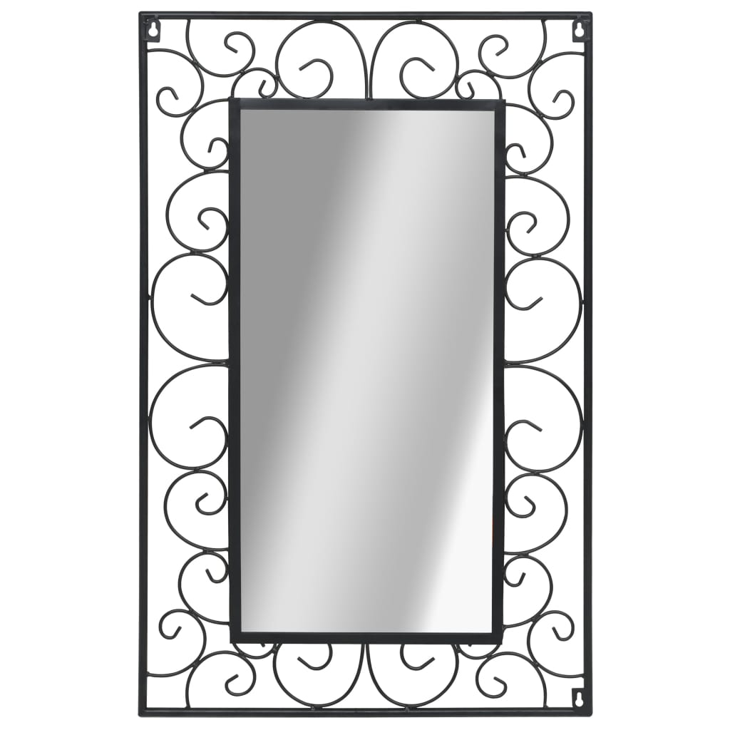 vidaXL Sieninis veidrodis, juodas, 50x80 cm, stačiakampio formos