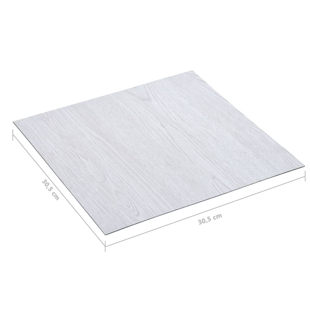 vidaXL Grindų plokštės, baltos spalvos, 5,11m², PVC, prilipdomos