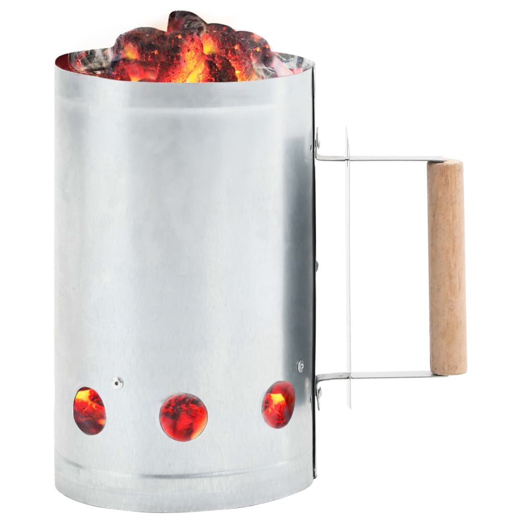 vidaXL Medžio anglių uždegimo indas, galvanizuotas plienas