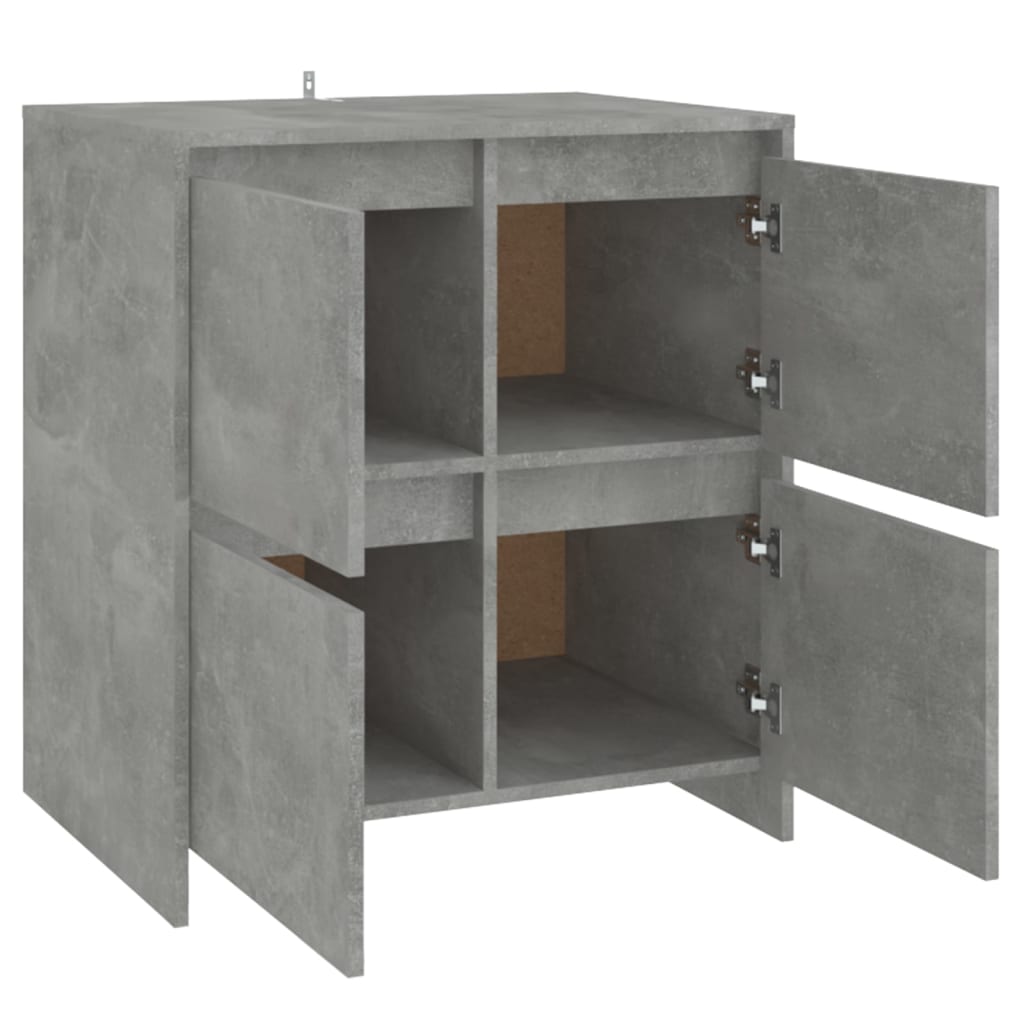 vidaXL Šoninės spintelės, 2vnt., betono pilkos, 70x41x75cm, MDP