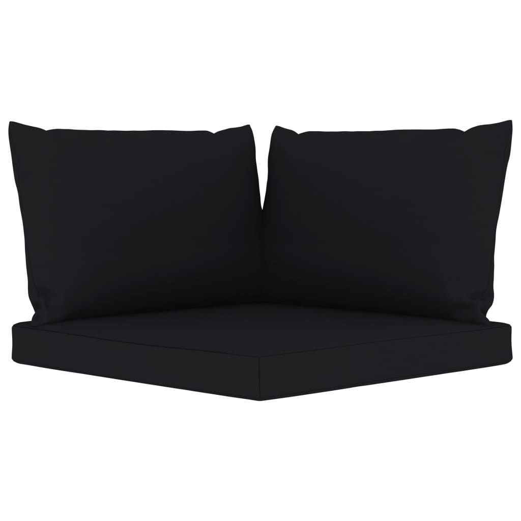 vidaXL Sodo komplektas su juodos spalvos pagalvėlėmis, 5 dalių