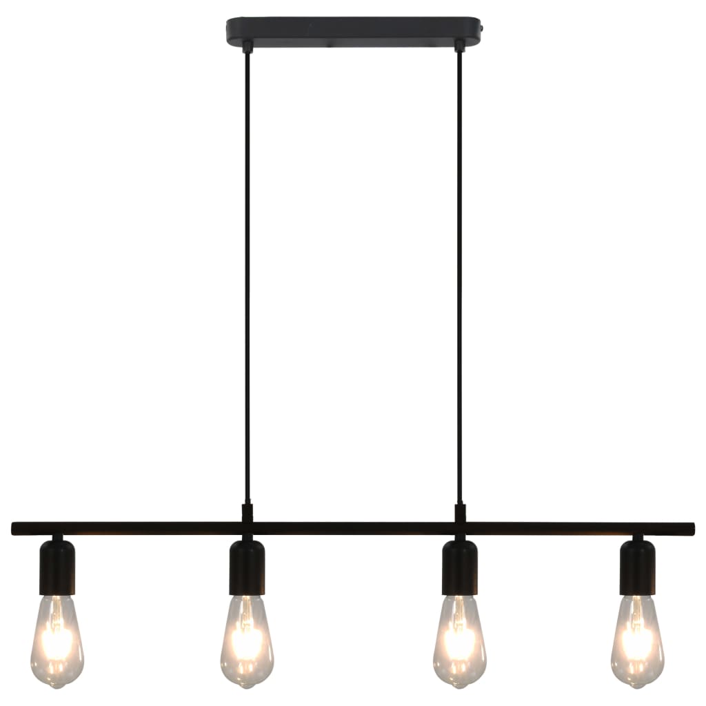 vidaXL Šviestuvas su kaitrinėmis lemputėmis, juodas, 80cm, 2W, E27
