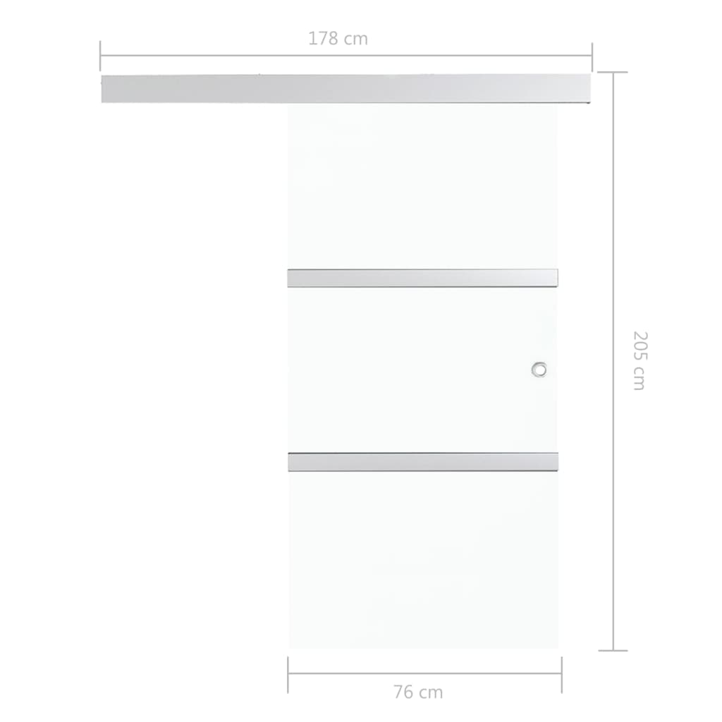 vidaXL Stumdomos durys su stabdikliais, 76x205cm, stiklas ir aliuminis