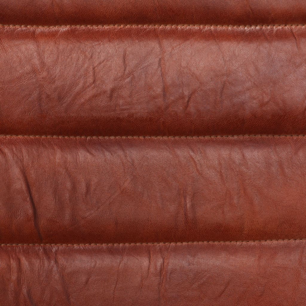 vidaXL Valgomojo kėdės, 4vnt., rudos, tikra oda