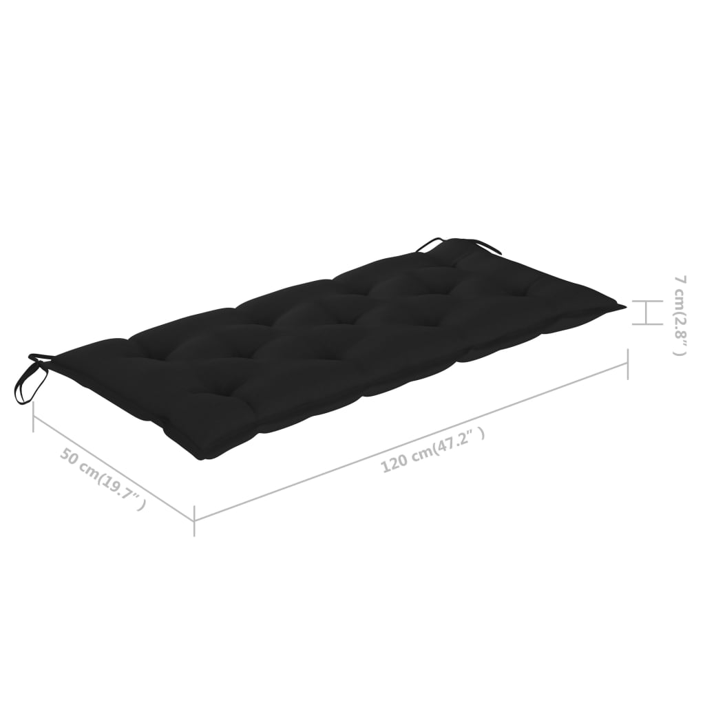 vidaXL Sodo suoliukas su pagalvėle, 120cm, bambukas (41504+314951)